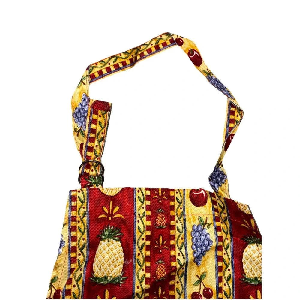 Kay Dee Designs‎ Apron One Size Pineapples Fruit Hawaii Kalua USA Vintage *spots